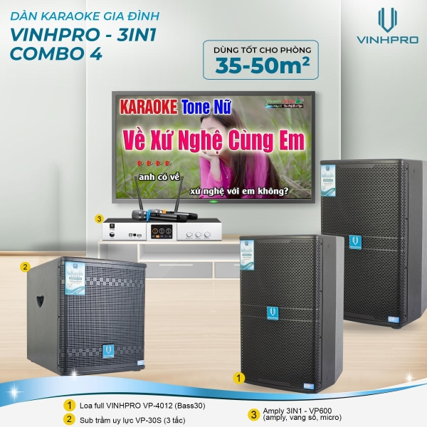 Dàn Karaoke gia đình VINHPRO - COMBO 4