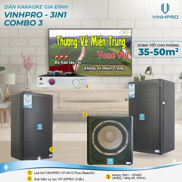 Dàn Karaoke gia đình VINHPRO - COMBO 3