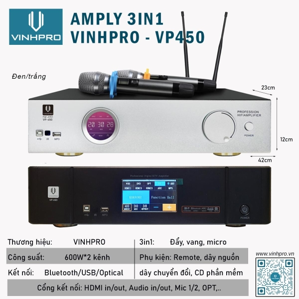 Amply 3 trong 1 VINHPRO VP-450