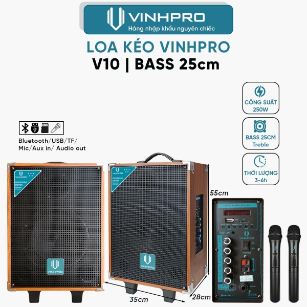 Loa Kéo VINHPRO V10  Bass25