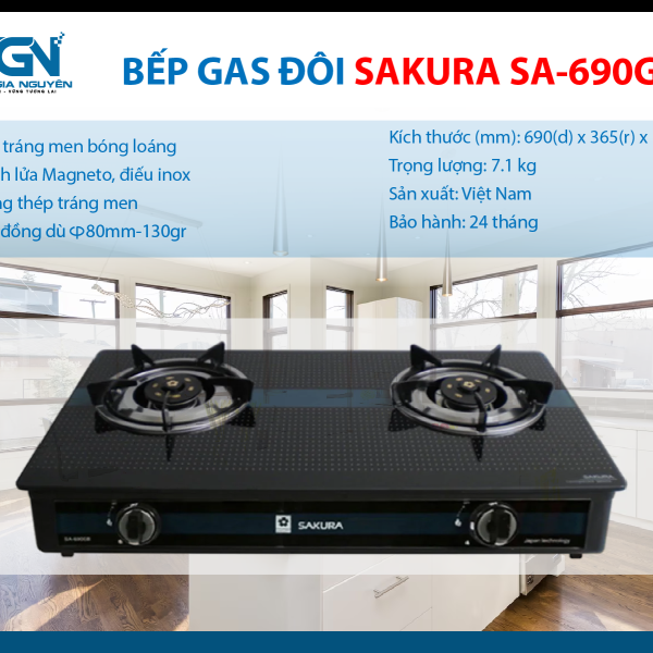 Bếp gas đôi SAKURA SA-690GB