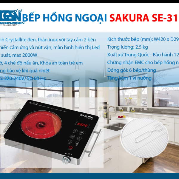 Bếp hồng ngoại đơn SAKURA SE-3150B