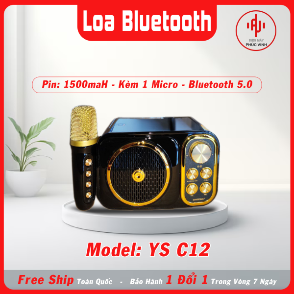 𝗟𝗢𝗔 𝗕𝗟𝗨𝗘𝗧𝗢𝗢𝗧𝗛 𝗬𝗦 𝗖𝟭𝟮 - Loa Bluetooth mini, màu sắc bắt mắt, âm thanh bắt tai!