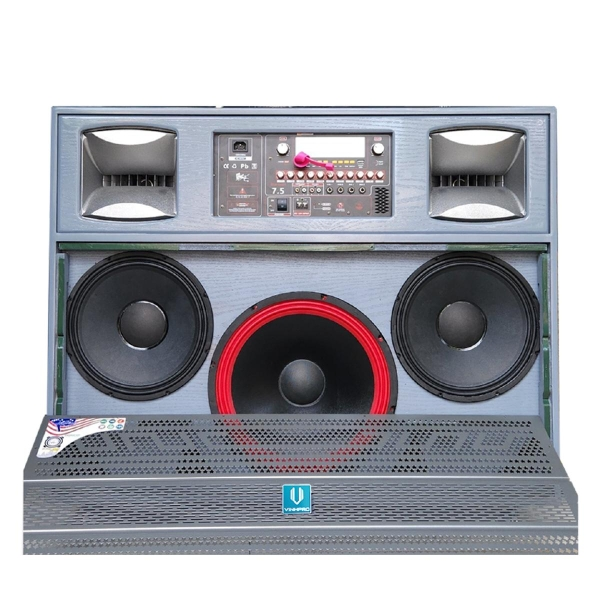 Loa Karaoke 2 Bass 50 Vinhpro V-312R. Công Suất khủng 2200W, Kèm 2 Micro