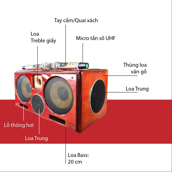 Loa Xách Tay V-Z30 với hệ thống loa 6 đường tiếng