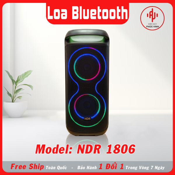 Loa Bluetooth Karaoke NDR 1806 - Có LED RGB, Kèm Micro Không Dây, BH 12 Tháng