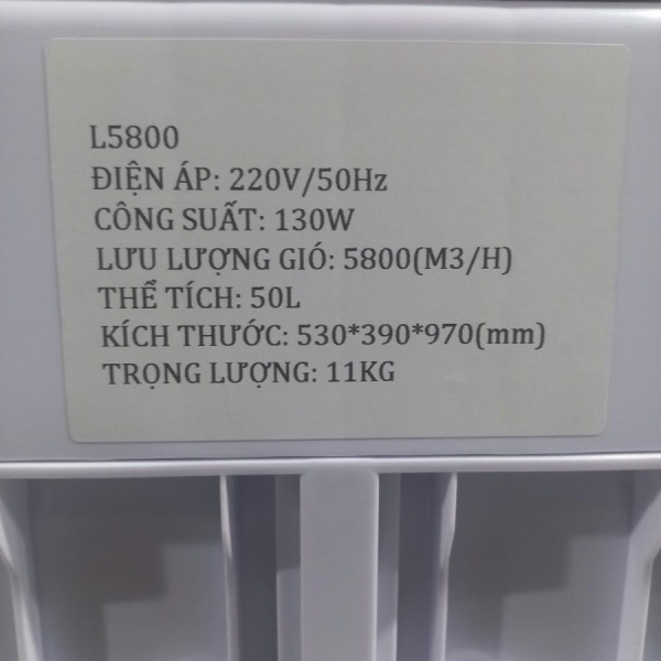 Quạt hơi nước/ Quạt điều hòa Yíoko L5800 (50L)