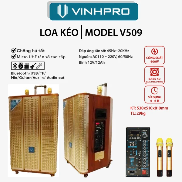 Loa Kéo VINHPRO V509