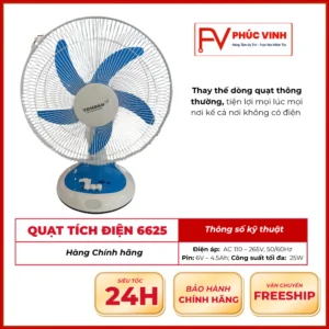 Quạt tích điện 6626 - Điện Máy Phúc Vinh