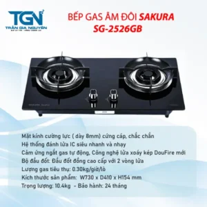 Bếp Gas Âm Đôi SAKURA SG-2526GB