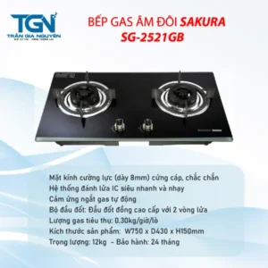 Bếp Gas Âm Đôi SAKURA SG-2521GB
