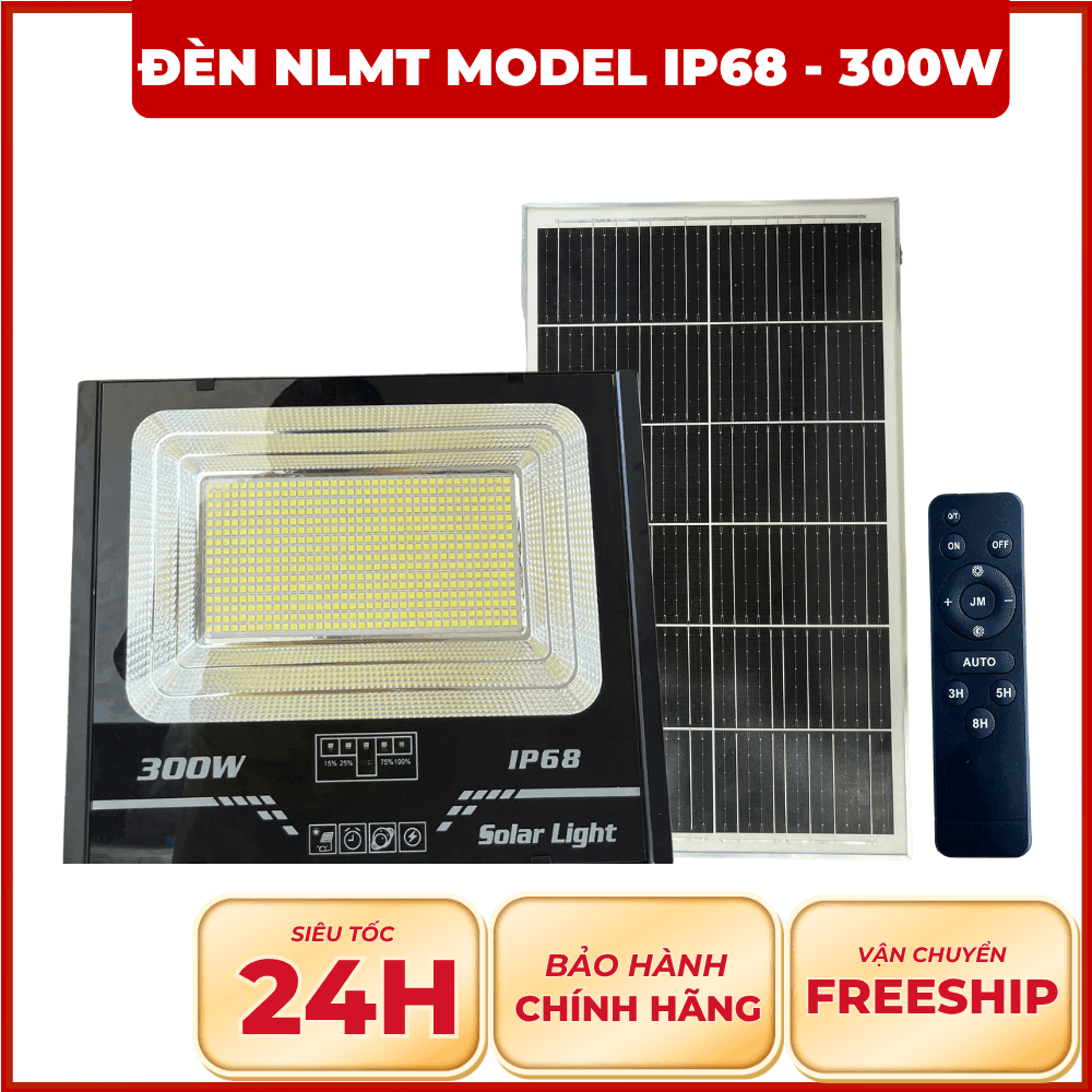 Đèn Năng Lượng Mặt Trời IP68 300W – Chiếu Sáng Siêu Sáng, Chuẩn Chống Nước IP68, Bền Bỉ Ngoài Trời