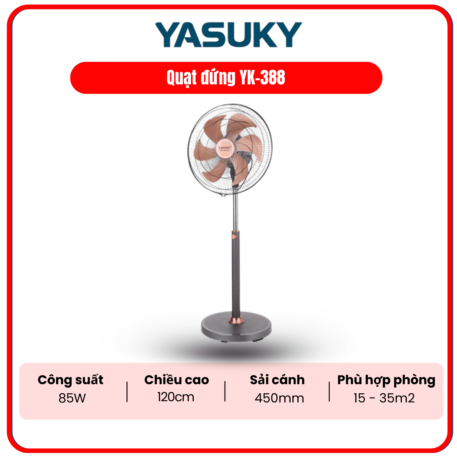 QUẠT ĐỨNG YASUKY YK-388